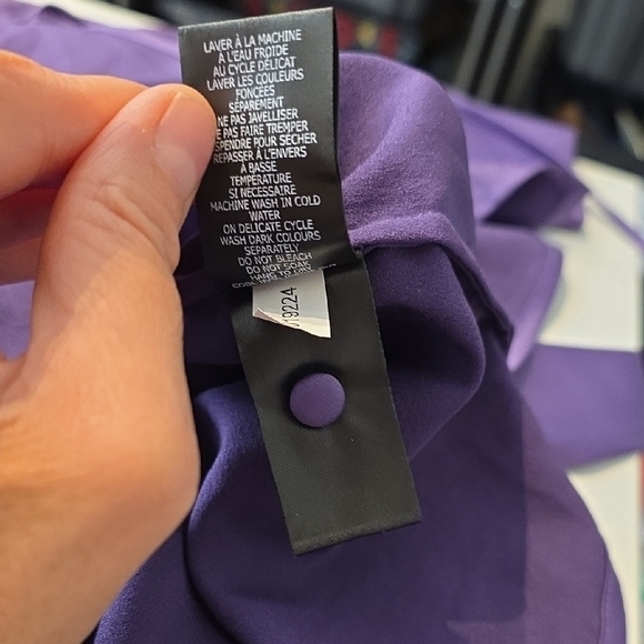 Icône par Simons Purple Wrap Shirt Dress Long Sleeve Tie Waist XS - Picture 9 of 10